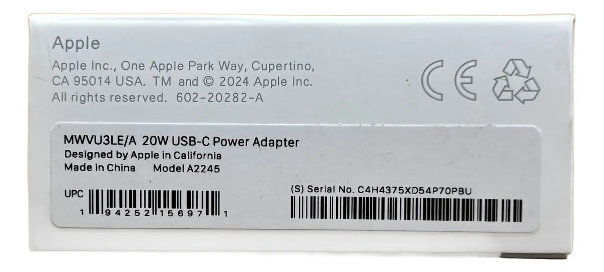 Cargador iPhone Carga Rápida 20w Usb-C Certificado