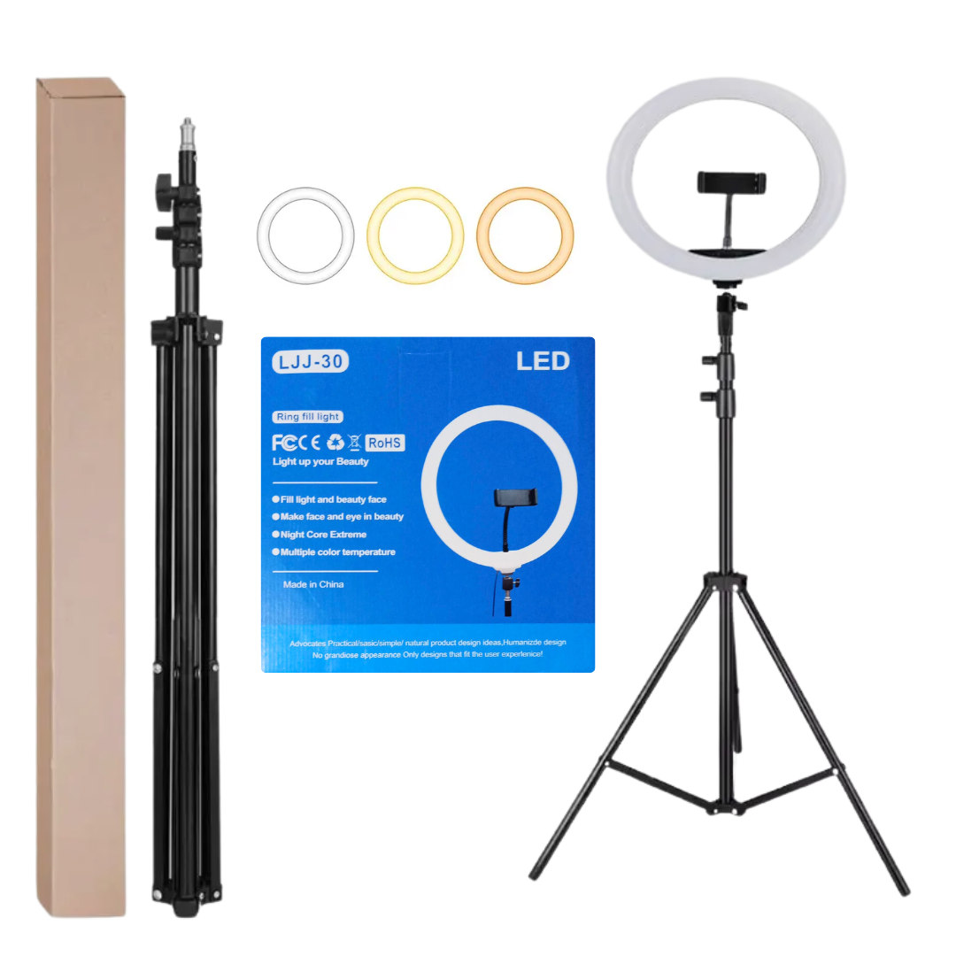 Aro de luz LED con trípode