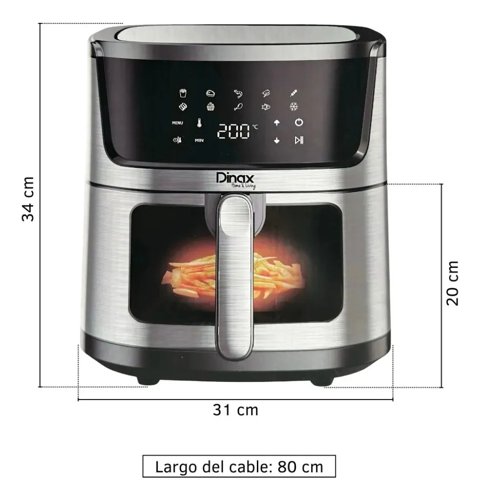 Freidora De Aire 10lts Digital Dinax 1800w
