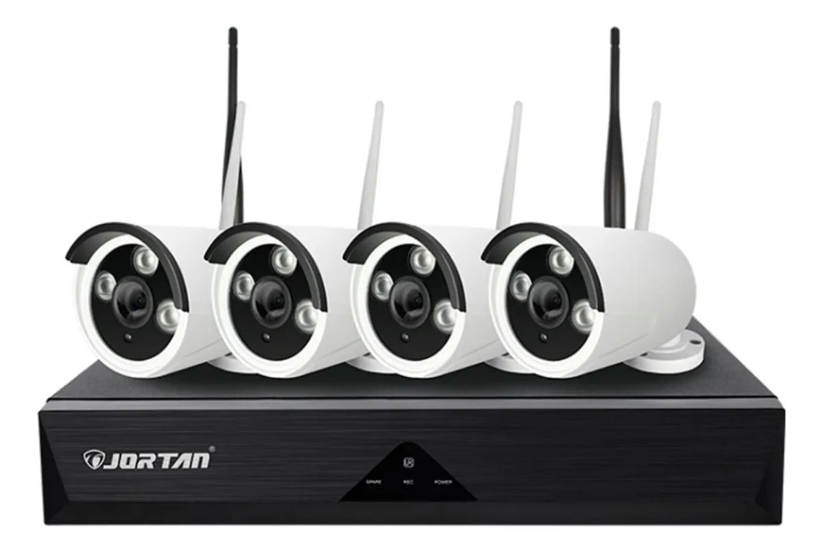 Kit 4 Cámaras de Seguridad JORTAN C/DVR Wifi y Sensor de movimiento