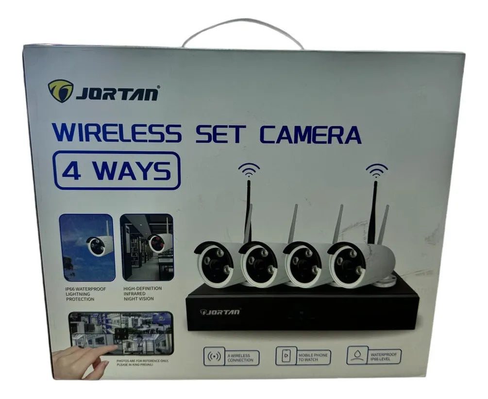 Kit 4 Cámaras de Seguridad JORTAN C/DVR Wifi y Sensor de movimiento