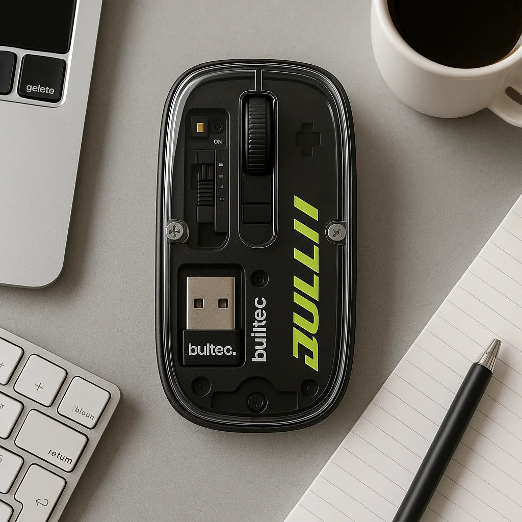 Mouse Inalámbrico Recargable Bluetooth Tipo-c Bulltec Negro