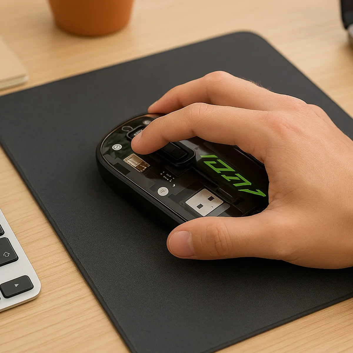 Mouse Inalámbrico Recargable Bluetooth Tipo-c Bulltec Negro