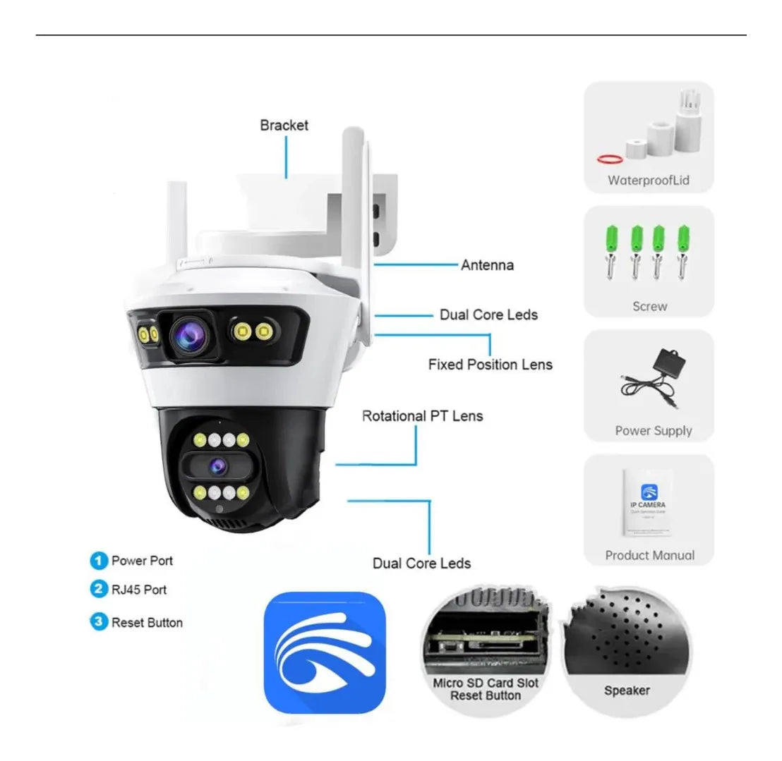 Cámara De Seguridad Doble Lente Bulltec