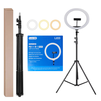 Aro de luz LED con trípode