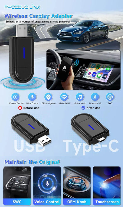 Adaptador Carplay/Android-Auto inalambrico