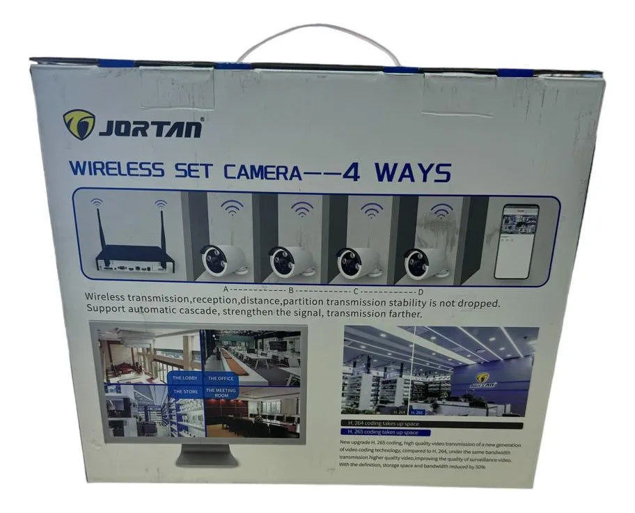 Kit 4 Cámaras de Seguridad JORTAN C/DVR Wifi y Sensor de movimiento