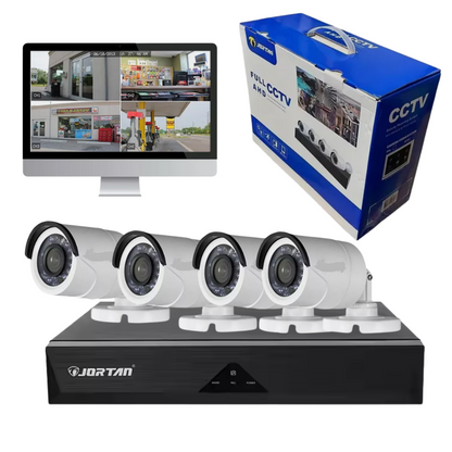 Kit 4 Cámaras de Seguridad JORTAN C/DVR Wifi y Sensor de movimiento