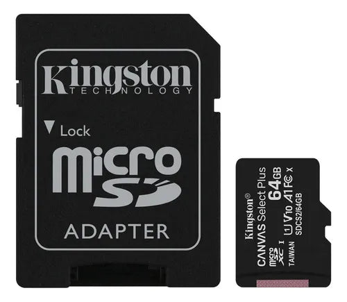 Tarjeta de memoria Kingston SDCS2/64GB Canvas Select Plus con adaptador SD 64GB
