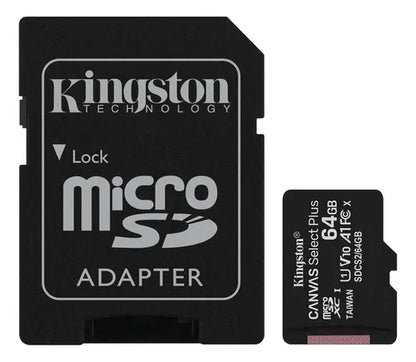 Tarjeta de memoria Kingston SDCS2/64GB Canvas Select Plus con adaptador SD 64GB