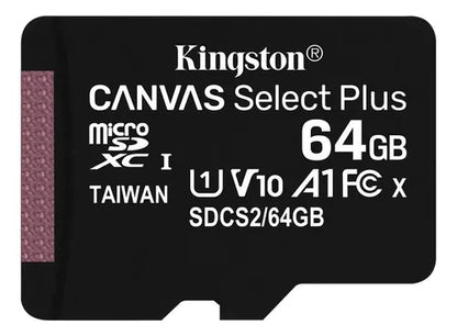 Tarjeta de memoria Kingston SDCS2/64GB Canvas Select Plus con adaptador SD 64GB
