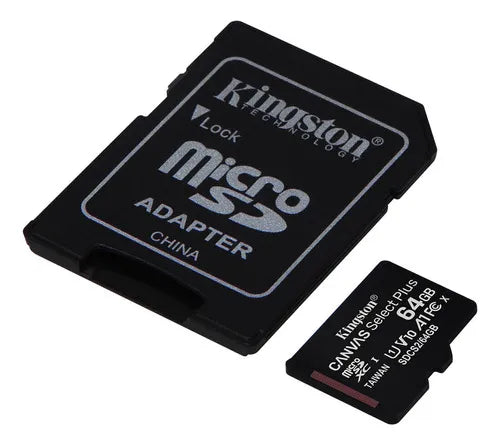 Tarjeta de memoria Kingston SDCS2/64GB Canvas Select Plus con adaptador SD 64GB