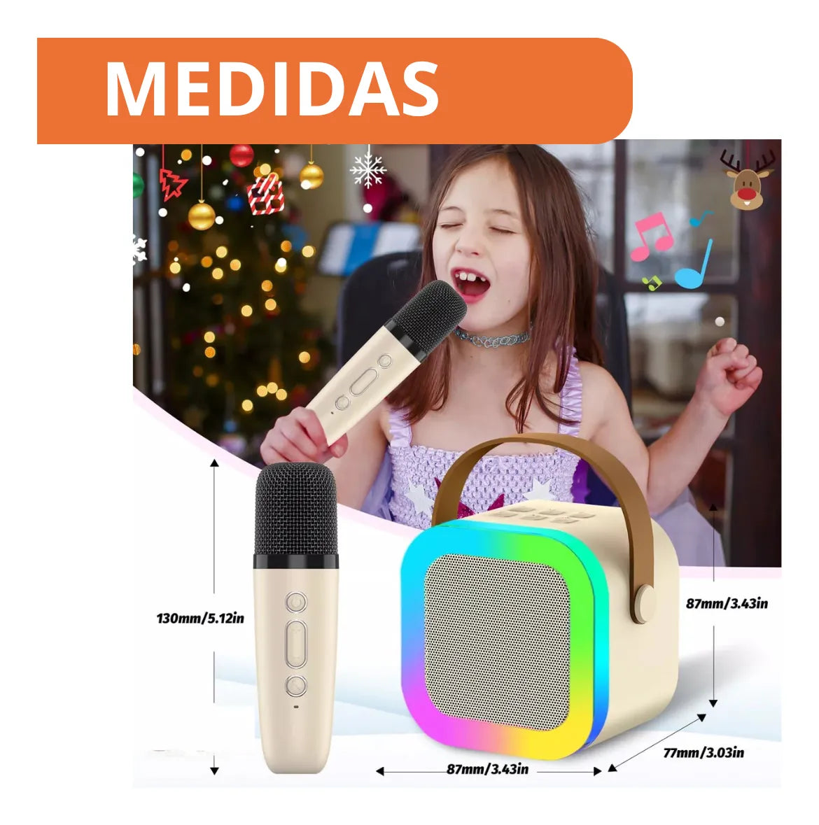 Parlante Karaoke con 2 Micrófonos inalámbricos