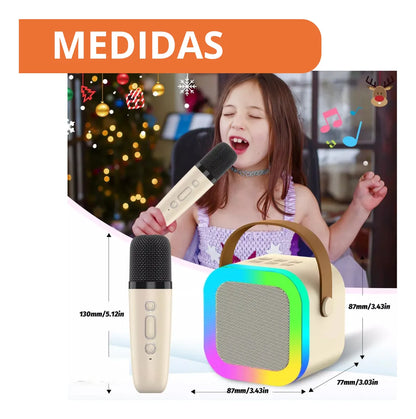Parlante Karaoke con 2 Micrófonos inalámbricos