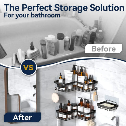 Juego 5 Estantes Soporte Organizador Baño Esquinero