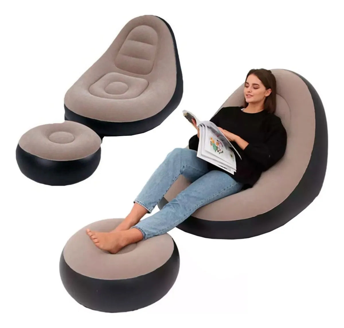 Sofa Inflable con Apoya Pie
