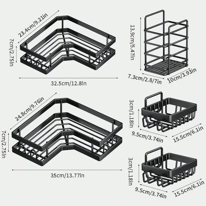 Juego 5 Estantes Soporte Organizador Baño Esquinero
