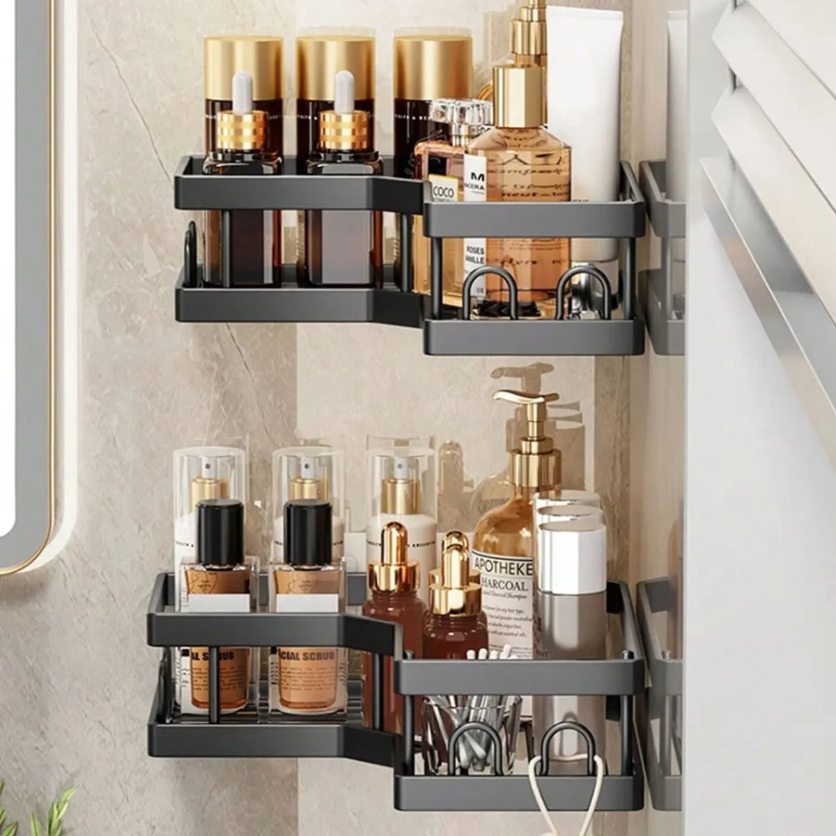Juego 5 Estantes Soporte Organizador Baño Esquinero